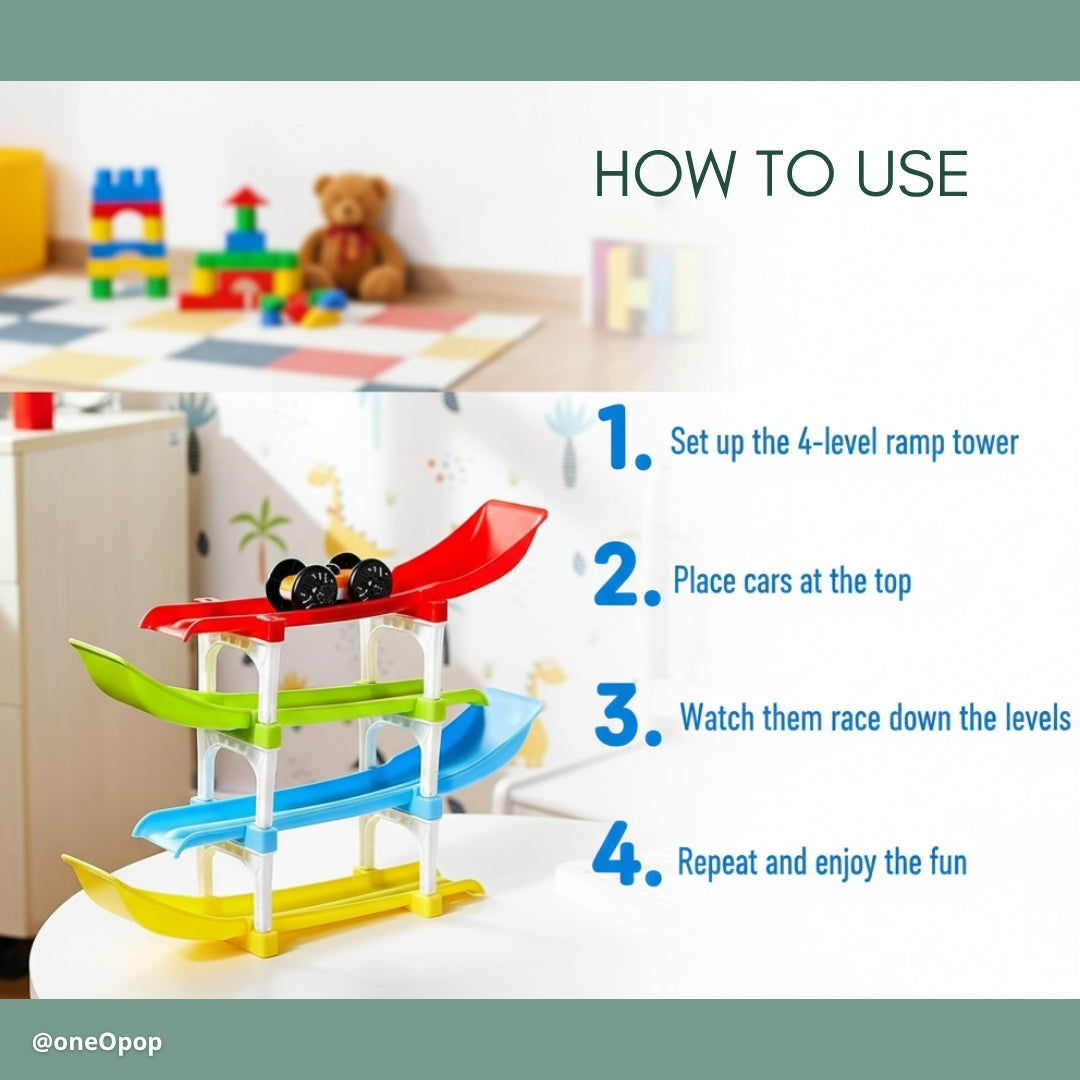 RaceRush Ramp Tower | Multi-Level Racing Set