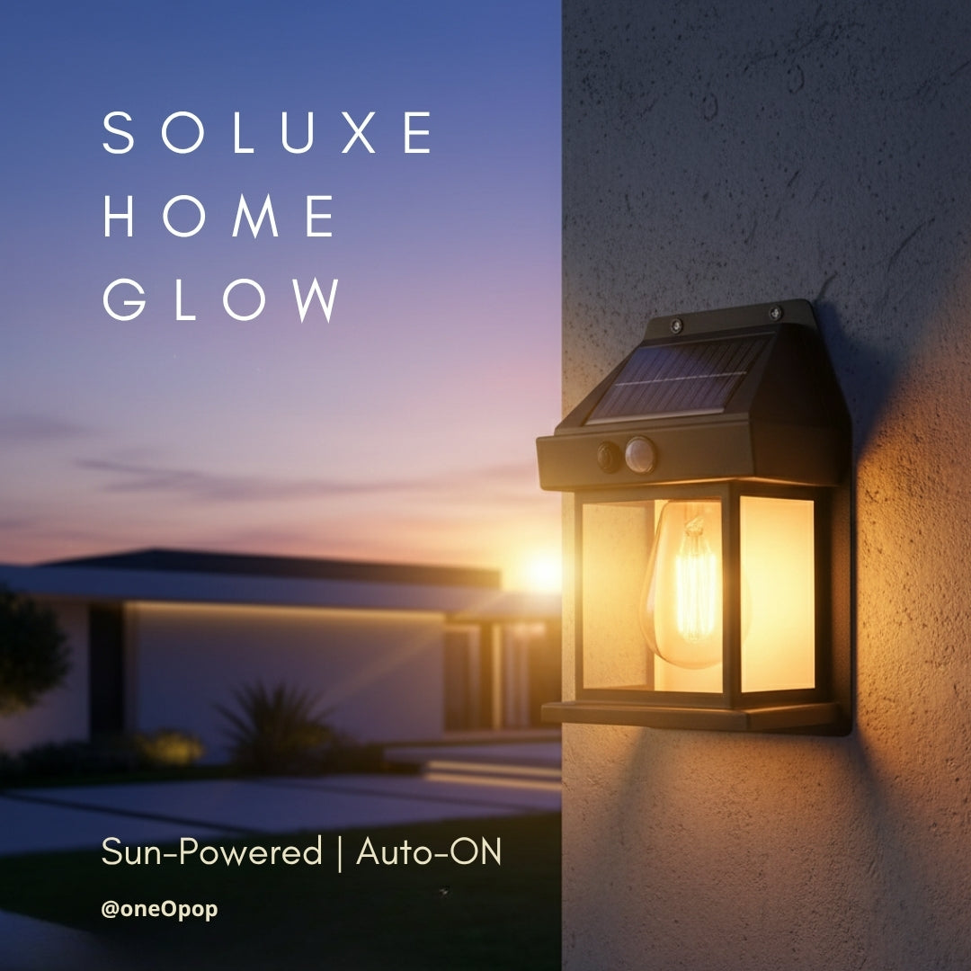 Soluxe Home Glow | Sunpowered Auto-On Outdoor Wall Light