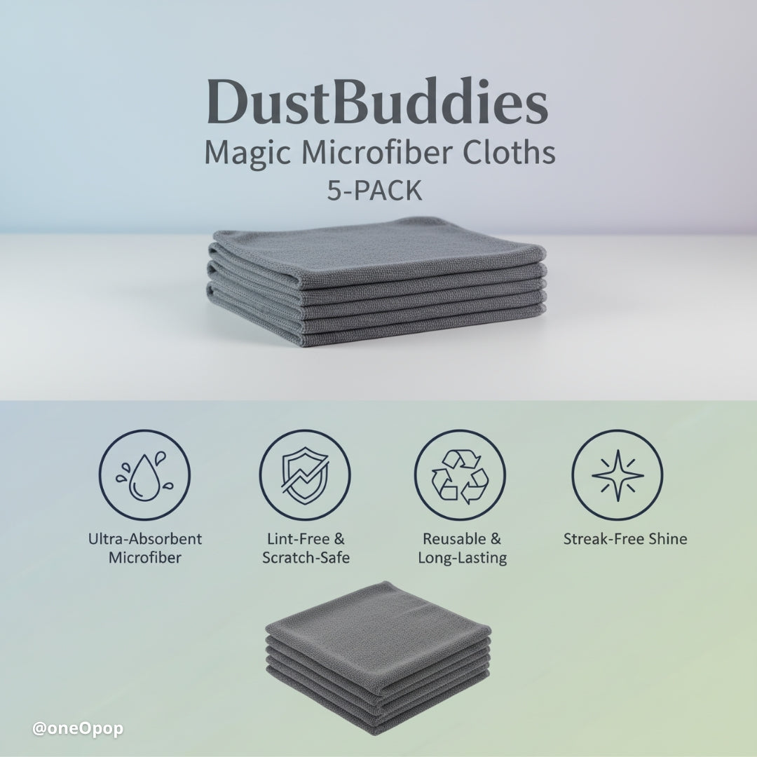 DustBuddies 5-Pack | Magic Microfiber Cloths