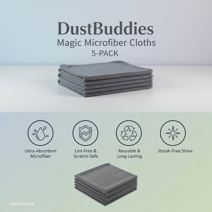 DustBuddies 5-Pack | Magic Microfiber Cloths