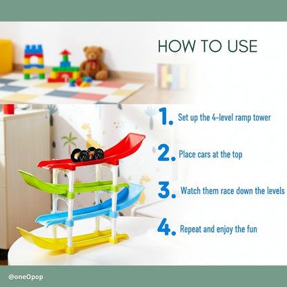 RaceRush Ramp Tower | Multi-Level Racing Set